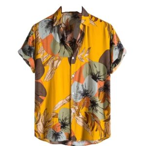 DHRUVI TRENDZ Men's Rayon Regular Fit Shirt Casual Stylish|Printed | Half Sleeve | Formal Shirts| Summer Button-Down